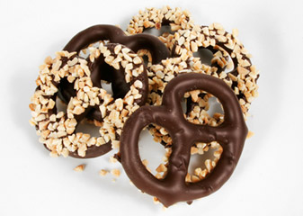 Chocolate Covered Pretzels with Almonds